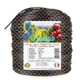 Fir de legat din plastic PVC, TUBETTO, 2 mm, 320 metri, 1 kg, maro, foarte elastic, NRP004