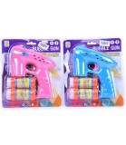 Jucarie Pistol cu Baloane de Sapun, 4 Varietati Culoare, Plastic Netoxic, Alimentare 3 Baterii AA, Peste 3 ani, Dimensiuni 18x6x22 cm