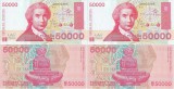 2 x 1993 ( 30 V ) , 50,000 ( P-26a ) - Croaţia - stare UNC