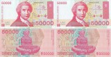 2 x 1993 ( 30 V ) , 50,000 ( P-26a ) - Croaţia - stare UNC