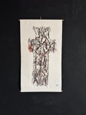 Afiș original, &amp;quot;Răscruce 2024&amp;quot;, monoprint pe h&amp;acirc;rtie, 77x44 cm, semnat și datat foto