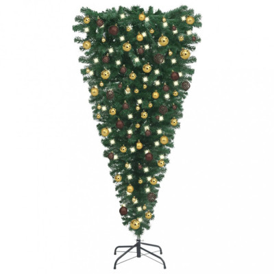 Set pom Crăciun artificial inversat LED-uri&amp;amp;globuri, 240 cm foto