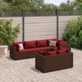 Gossi set mobilier de gradina cu perne, 7 piese, maro, poliratan