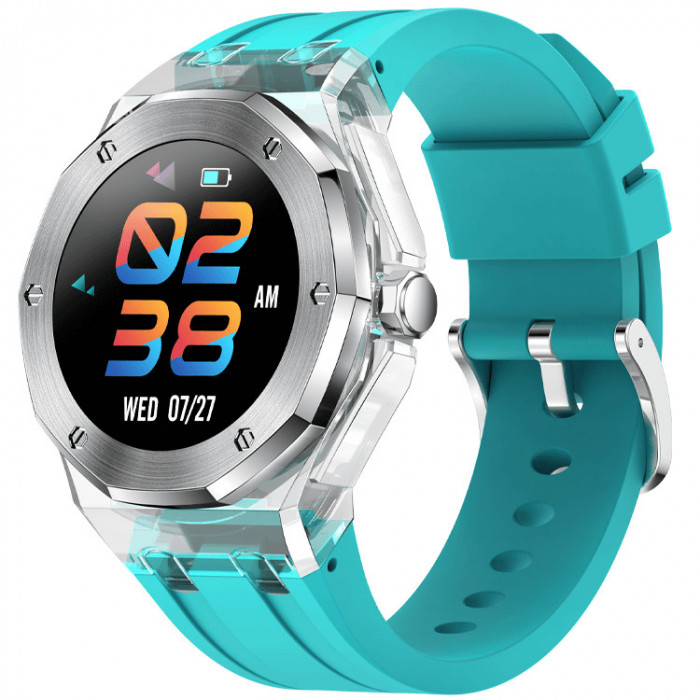 SMARTECH SmartWatch cu Ritm Cardiac, Tensiune arteriala, Nivel Oxigen, Display 1.09 inch, Alarma, Cronometru, Moduri sport, Calorii, Alerta sedentaris