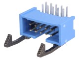 Conector IDC 10 pini 2x5 2,54mm unghi 90&deg; THT TE Connectivity aurit tată albastru
