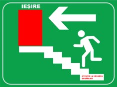 Placuta de iesire coborare pe scari urcarea prin stanga foto