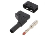 Mufă Banană 4mm Neagră Aurită 24A 60VDC, HIRSCHMANN