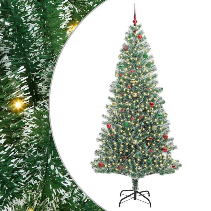 vidaXL Pom de Crăciun artificial cu zăpadă imitată și lumină LED 3396841