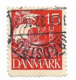 Danemarca - Caravela - Gravura in otel, 1937-1940 - valoare obliterata