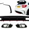 Difuzor Bara Spate cu Ornamente Negru si Prelungiri Extensii Mercedes W176 A-Class (2012-2018) A45 Facelift Design Performance AutoTuning
