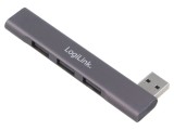 Hub USB LOGILINK 4 porturi USB A 3.2 gri aluminiu PnP