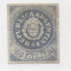 Argentina 1862 Coat of arms, 15C, Mi.7II, c/v 7000 euro, MLH AM.144