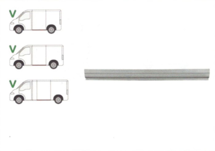 Segment reparatie panou lateral Citroen Jumper (230/244) 06.1994-08.2006, Fiat Ducato (230/244) 03.1994-09.2006, Peugeot Boxer (230/244) 06.1994-08.2