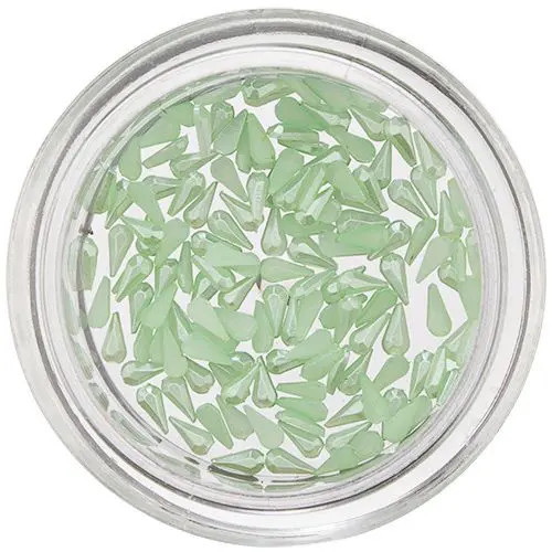 Lacrimi drepte decorative cu efect perlat - verde deschis