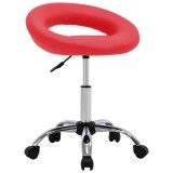 Cumpara ieftin Scaun de lucru pivotant, rosu, piele ecologica