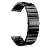 Curea metalica, compatibila Samsung Galaxy Watch 4 Classic, 42mm, telescoape Quick Release, Negru
