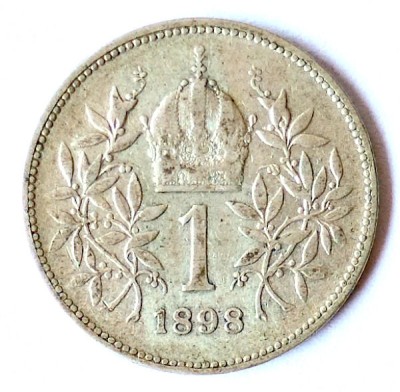 AUSTRIA 1 COROANA 1898 KRONE KORONA ARGINT XF foto
