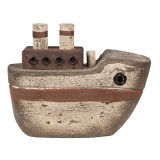 Decoratiune Barca lemn 15x6x12 cm