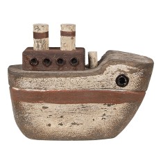 Decoratiune Barca lemn 15x6x12 cm