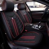 Cumpara ieftin Set Huse Scaune Auto 1+1 Universale LUX Piele ecologica Textil Negru Rosu