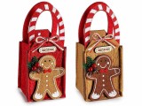Set 2 gentute Craciun Turta Dulce textil multicolor cm 8,5x7x13 H