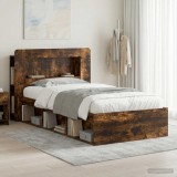 Cumpara ieftin Cadru de pat cu depozitare Stejar fumuriu 75 x 190 cm