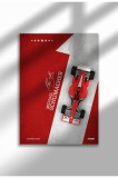 MS-010|Imprimeu pe p&acirc;nză Ferrari F2002 &ndash; Poster tribut lui Michael Schumacher Formula 1, artă emblematică cu mașini de curse | A4 (21 x 29.7 cm) - MS-