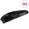 VidaXL Covorașe scări, 5 buc., negru și gri, 65x21x4 cm, autoadeziv 149834