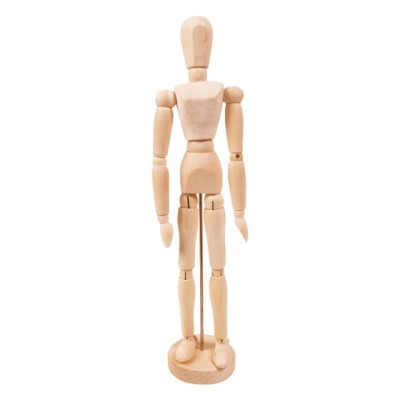 Figurina corp uman cu articulatii mobile, pe suport vertical, pentru pictura, foto
