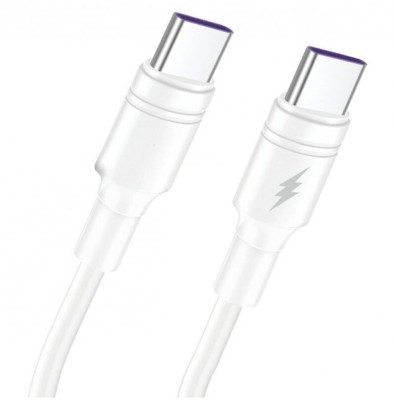 Maxcell (SJX-212) Cablu Date si Incarcare, USB-C, 5A, 1m, Alb foto