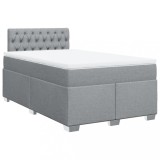 Cumpara ieftin Pat continental cu saltea, gri deschis, 120x200 cm, textil