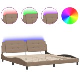 Cumpara ieftin Cadru de pat cu LED fara saltea, Zadar, cappuccino, 200x200 cm