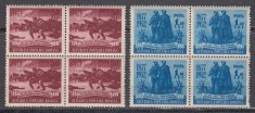 ROMANIA 1952 LP 327 - 75 ANI DE INDEPENDENTA A ROMANIEI BLOCURI DE 4 TIMBRE MNH foto