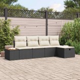 VidaXL Set de canapele pentru grădină 5 pcs Negru 55 x 62 x 69 cm 3360951