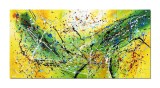Cumpara ieftin Tablou gigant pictat manual birou, living, Improvizatie abstracta, 140x70cm ulei pe panza, reproducere Jackson Pollock