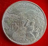 (S) MONEDA DIN ARGINT AUSTRIA - 10 EURO 2010, ERZBERG IN STYRIA, 17.3 GRAME, PURITATE 925
