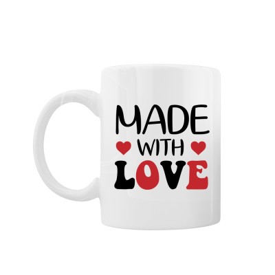 Cana alba personalizata made with love, INOVATIX&amp;reg;. 330ml foto