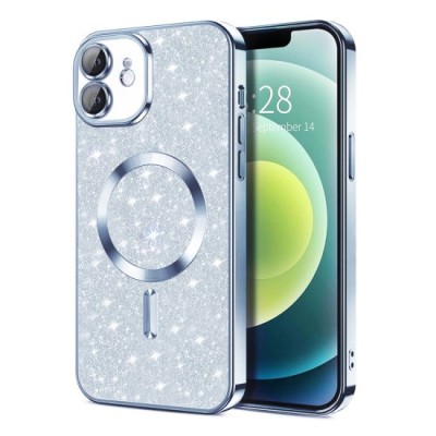 Husa pentru iPhone 12 - Techsuit Luxury Glitter MagSafe - Light Blue foto