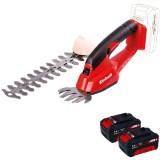 Einhell GE-CG 18 Li PXC + Twinpack - Masina de tuns gard viu 20 cm accesorii + Set 2 acumulatori Li-Ion 18 V 4 Ah