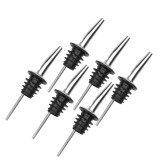 Cumpara ieftin Set 6 picuratoare profesionale negre 10.5 cm, diametru 2.5 cm, dopuri din inox cu silicon pentru dozarea precisa a lichidelor