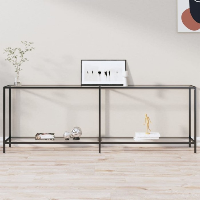 vidaXL Masă consolă, transparent, 220x35x75,5 cm, sticlă securizată 331710