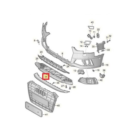 Spoiler bara fata Audi A4/S4 (B9), 05.2019-, parte montare Fata, RapidAuto 13D325 foto