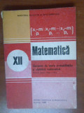 Matematica. Manual pentru clasa a12a Elemente de teoria probabilitatilor si statistica matematica Gh.Mihoc,N.Micu