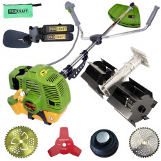 SET OFERTA! Motocoasa PROCRAFT T4200 Pro , 6.1 CP, 9000 rpm, motor 2 timpi + accesoriu Prasitoare foto