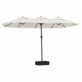 Umbrela de soare cu doua capete, alb nisipiu, 449x245 cm GartenMobel Dekor, vidaXL