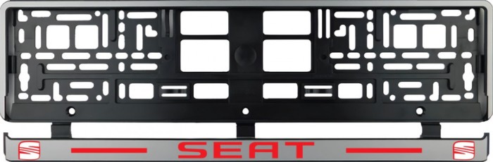 Set 2 bucati, suport numar inmatriculare argintiu Seat II