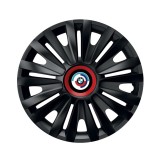 Cumpara ieftin Set 4 Capace Roti pentru BMW Nou, model Royal Black Cu Inel Rosu, R16, BMW