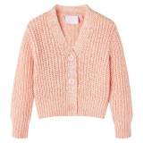 Cardigan copii tricotat mixt roz 140, vidaXL