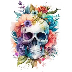 Sticker decorativ, Craniu, Multicolor, 82 cm, 1274STK