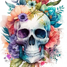 Sticker decorativ, Craniu, Multicolor, 82 cm, 1274STK